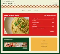 Landing page for pizza shop